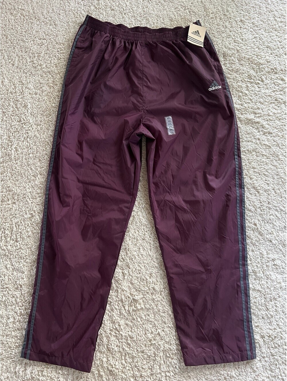 Vintage Adidas Tearaway Pant II Track Pants Lined New With Tags Men’s XXL Berry